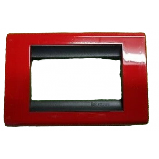 PLACCA BTICINO LIVING CLASSIC 3P ROSSO
