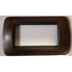 PLACCA BTICINO LIVING 4P LEGNO RADICA DI NOCE