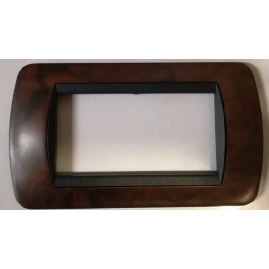 PLACCA BTICINO LIVING 4P LEGNO RADICA DI NOCE