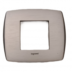 Placca 2 Moduli alluminio striato