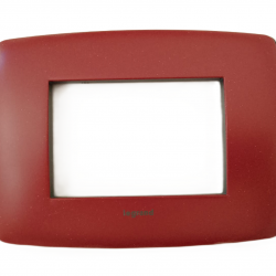 Placca 3 Moduli bordeaux metal
