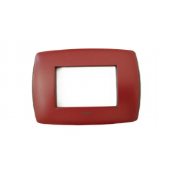 Placca 3 Moduli bordeaux metal