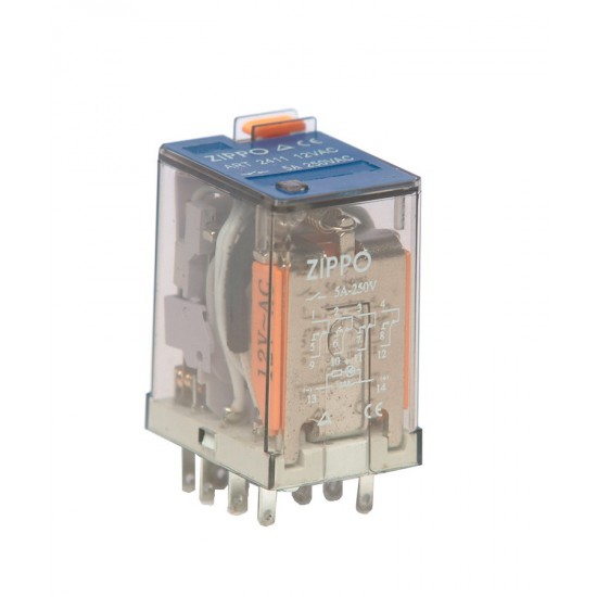 Minirelè industriale ad innesto con tasto di prova e LED indicatore Minirelè industriale ad innesto con tasto di prova e LED indicatore
