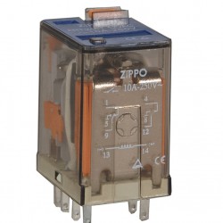 Minirelè industriale ad innesto con tasto di prova e LED indicatore