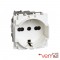 Presa Trivalente Schuko Bipasso 16A Colore Bianco Bticino Living Now KW4140A16