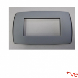 Placca vela tonda 4 moduli colore ice