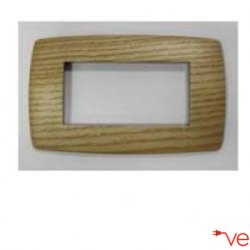  Placca vela tonda 4 moduli colore legno rovere