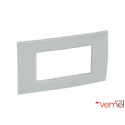 VELA quadra – placca grigio ACQUA riflessi 4 moduli