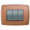 Placca Vela Tonda rigata metallo - 4 moduli - rame