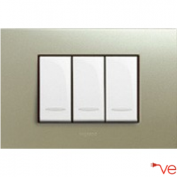 Placca VELA Quadra – Titanio Metallizzato 4 moduli