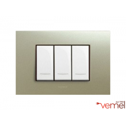Placca VELA Quadra – Titanio Metallizzato 4 moduli