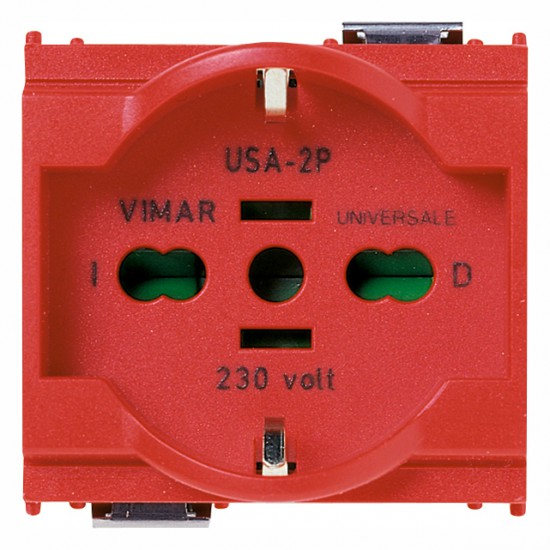 Presa 2P+T 16A universale rosso Presa 2P+T 16A universale rosso