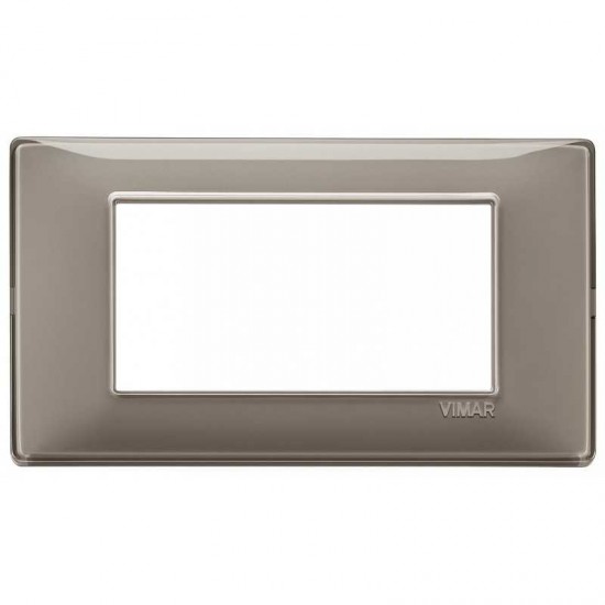 Placca Vimar Plana 4 moduli Reflex cenere Placca Vimar Plana 4 moduli Reflex cenere