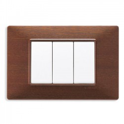 Placca 3 moduli serie Plana VIMAR makore